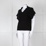 Part Two Black Cashmere V Neck Short Sleeve Jumper