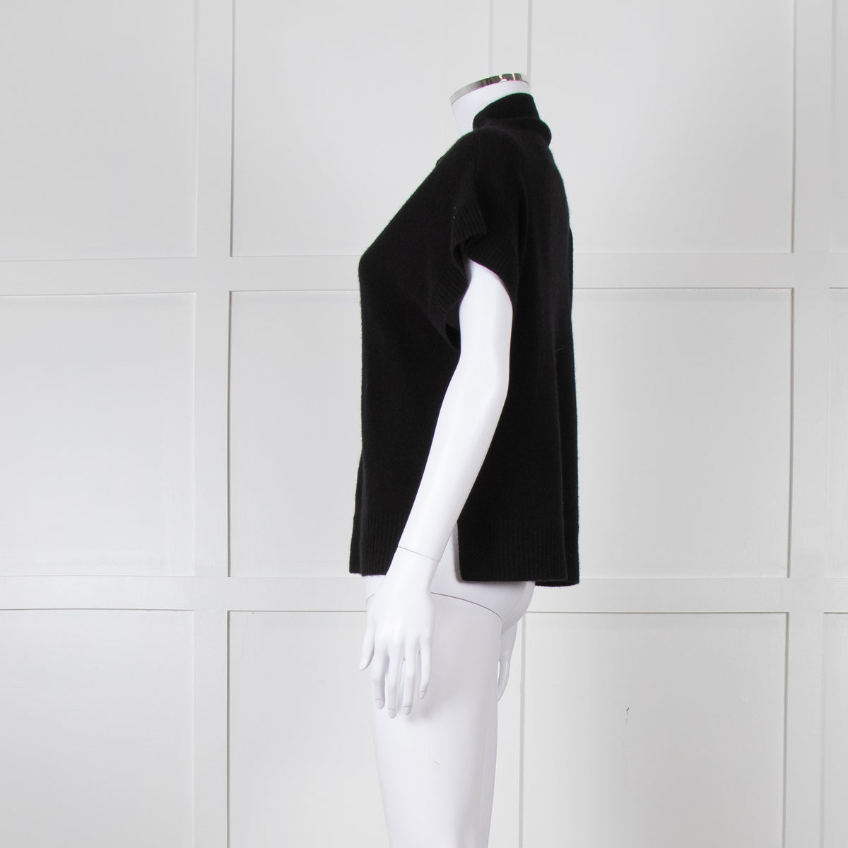 Part Two Black Cashmere V Neck Short Sleeve Jumper