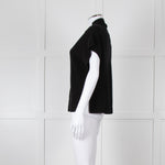 Part Two Black Cashmere V Neck Short Sleeve Jumper