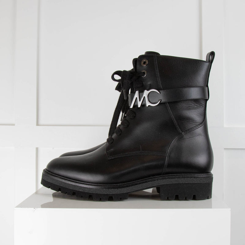 Marc Cain Black Leather Ankle Boot