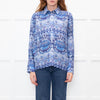 Sandro Blue Floral Long Sleeve Shirt