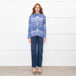 Sandro Blue Floral Long Sleeve Shirt