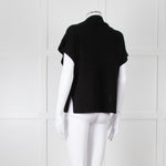Part Two Black Cashmere V Neck Short Sleeve Jumper