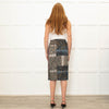 Preen Khaki Multicolour Snake Print Pencil Skirt