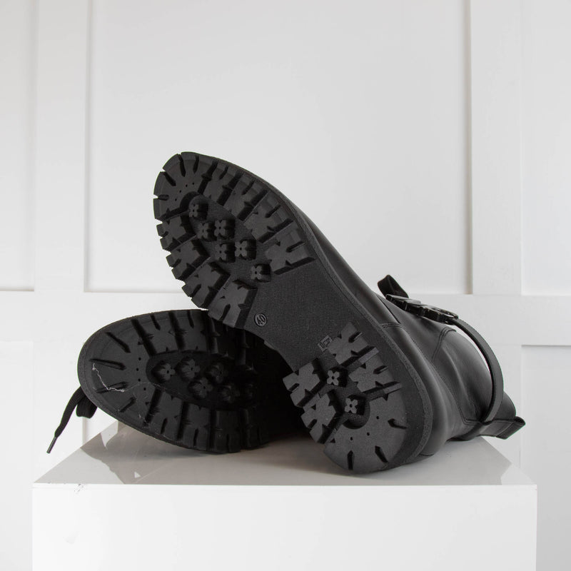 Marc Cain Black Leather Ankle Boot
