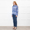 Sandro Blue Floral Long Sleeve Shirt