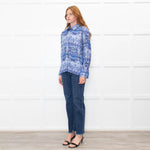 Sandro Blue Floral Long Sleeve Shirt