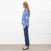 Sandro Blue Floral Long Sleeve Shirt