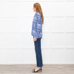 Sandro Blue Floral Long Sleeve Shirt