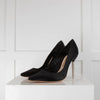 Sophia Webster Black Satin Pointed Toe Heels with Sparkle Heels