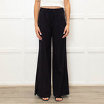 Me + Em Navy Pink Pinstripe Wide Leg Trousers