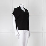 Part Two Black Cashmere V Neck Short Sleeve Jumper