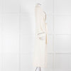 Loro Piana Cream Brown Trim Cashmere Dressing Gown