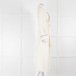 Loro Piana Cream Brown Trim Cashmere Dressing Gown