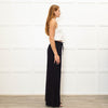 Me + Em Navy Pink Pinstripe Wide Leg Trousers