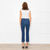 Mother Blue Denim Red Side Stripe Detail Cropped Jeans
