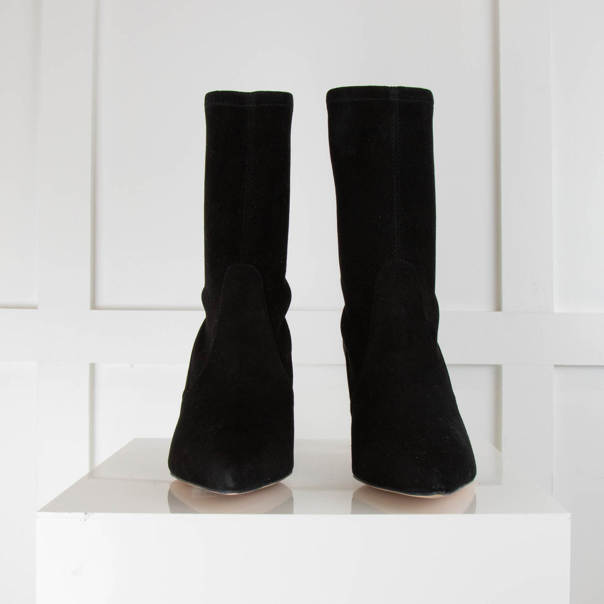 Stuart Weitzman Rapture Black Suede/Stretch Boots