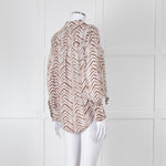 Bella Dahl Brown And White Chevron Print Blouse