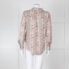 Bella Dahl Brown And White Chevron Print Blouse