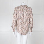 Bella Dahl Brown And White Chevron Print Blouse