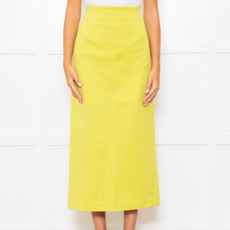 Tibi Neon Green Maxi Skirt