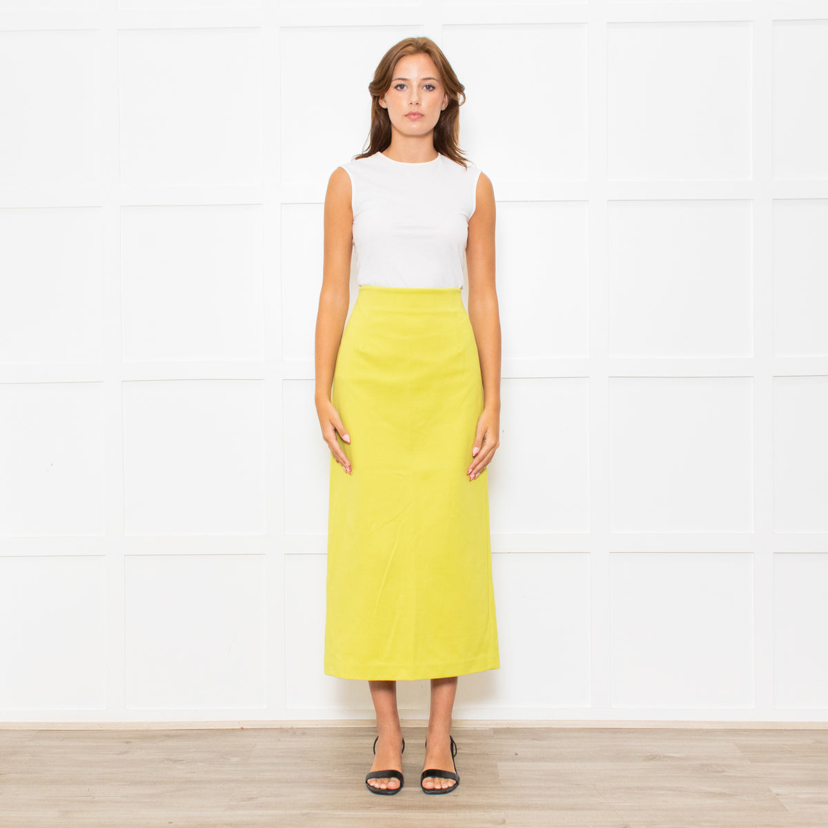 Tibi Neon Green Maxi Skirt