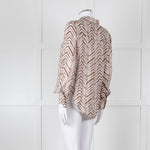 Bella Dahl Brown And White Chevron Print Blouse