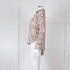 Bella Dahl Brown And White Chevron Print Blouse