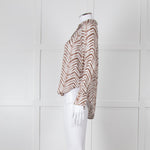 Bella Dahl Brown And White Chevron Print Blouse