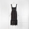 Self-Portrait Black Lace Beige Panel Sleeveless Peplum Dress