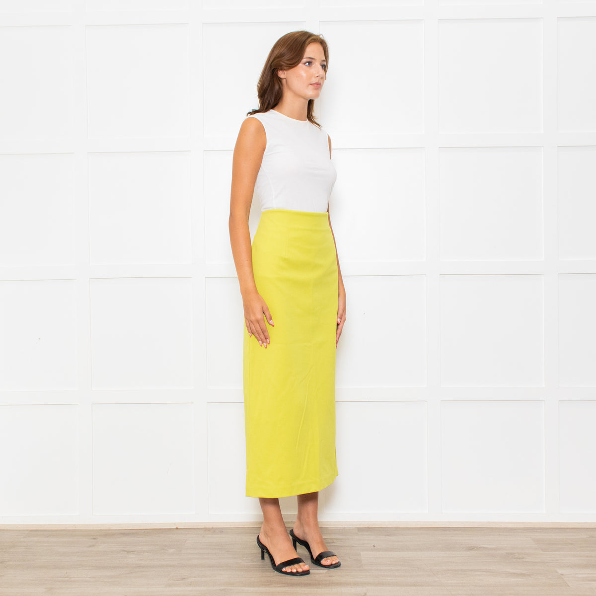 Tibi Neon Green Maxi Skirt