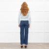 White + Warren Pastel Blue Cashmere Button V Neck Jumper