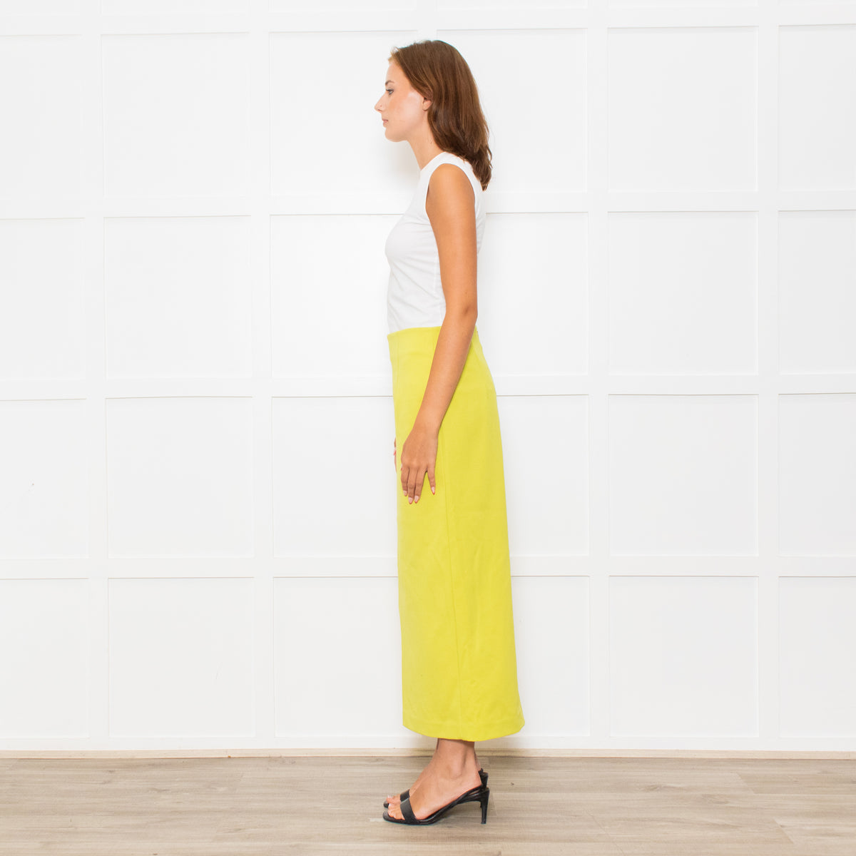 Tibi Neon Green Maxi Skirt