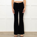 Shaft Black Velvet Flared Trousers