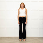 Shaft Black Velvet Flared Trousers