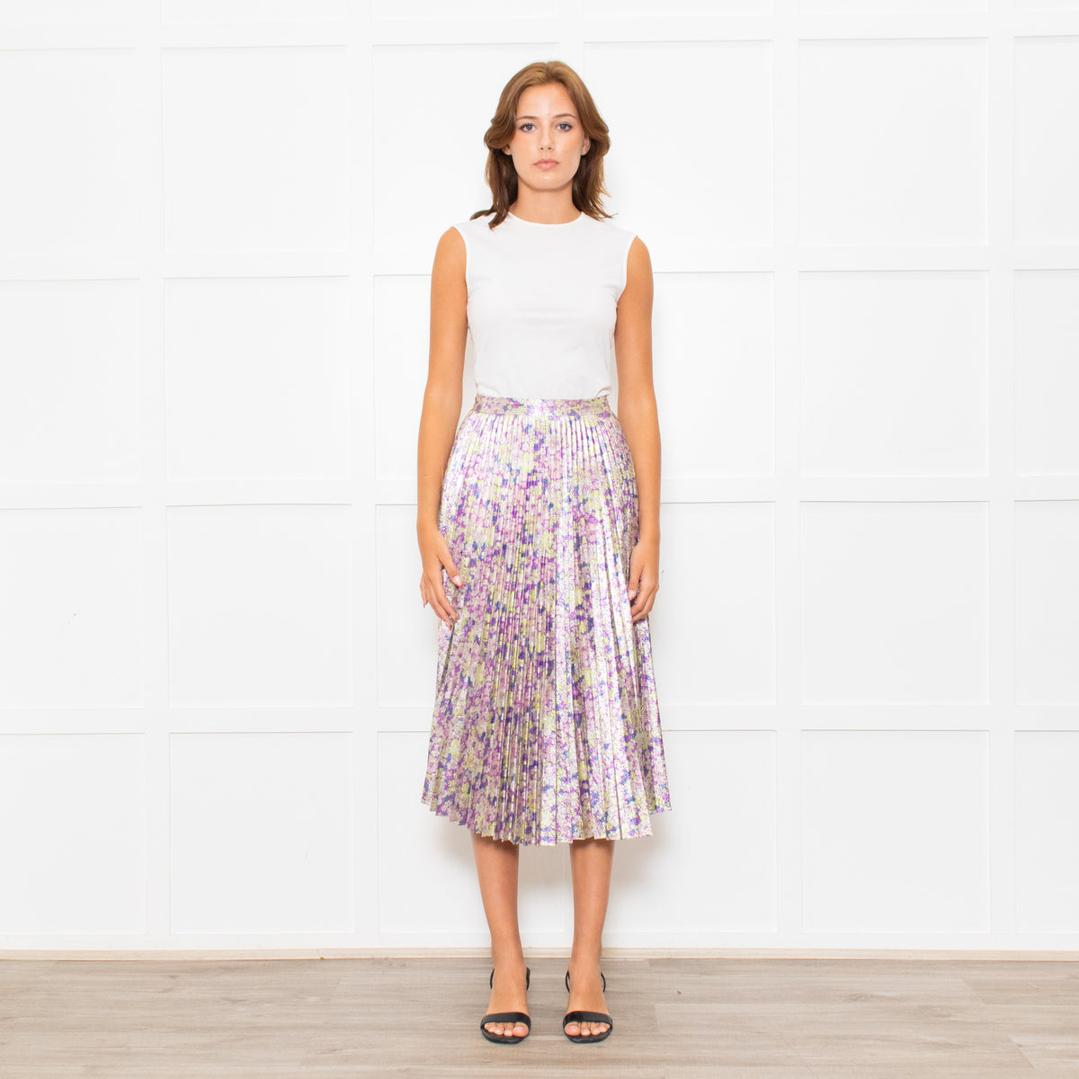 Stella McCartney Multicoloured Pleated Metallic Skirt