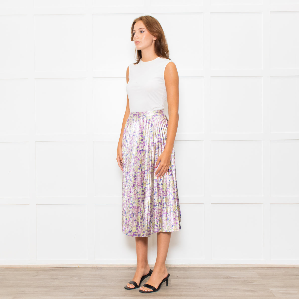 Stella McCartney Multicoloured Pleated Metallic Skirt