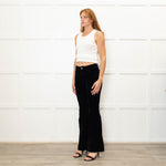 Shaft Black Velvet Flared Trousers