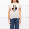 Zadig & Voltaire Beige Slogan Cashmere Blend Short Sleeve Top