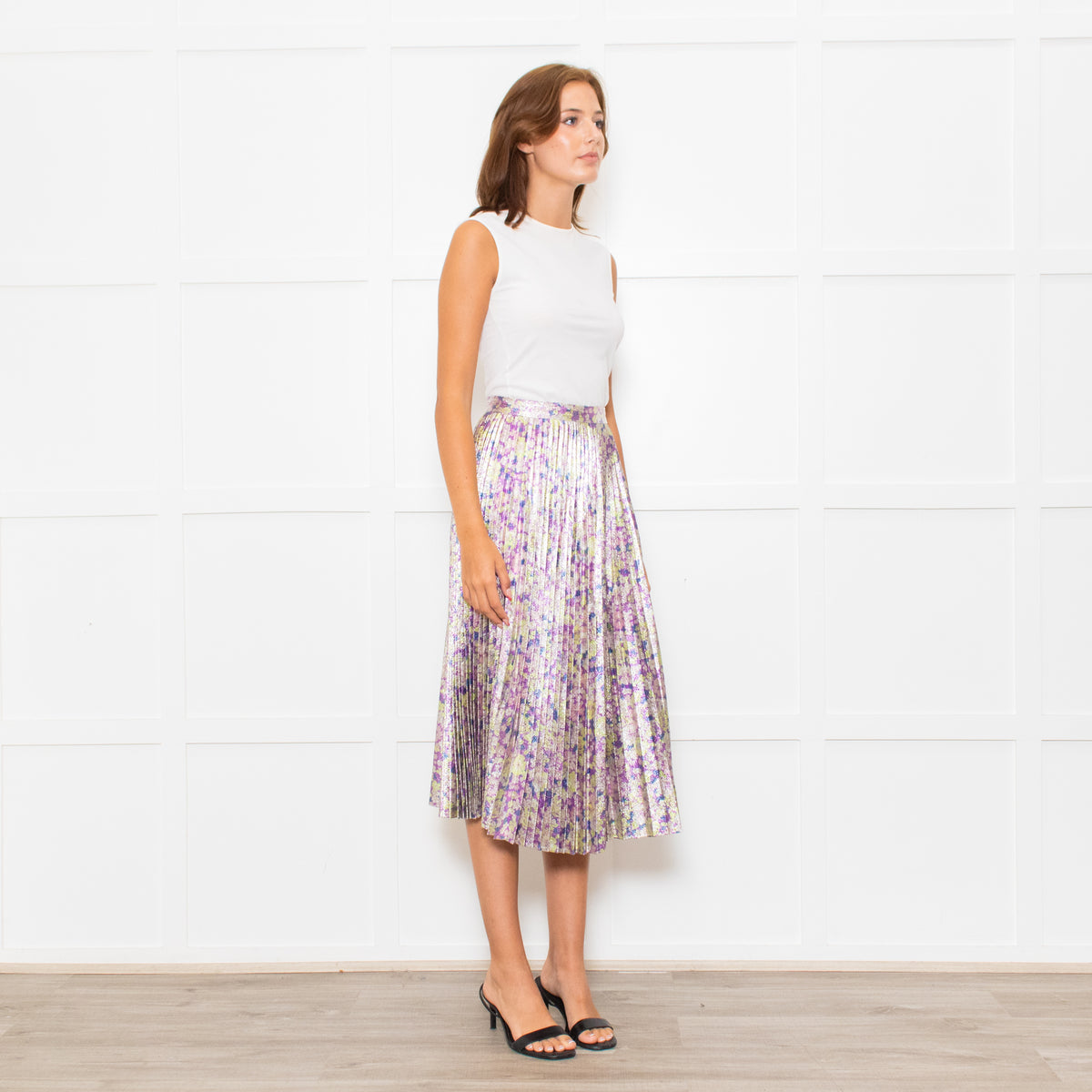 Stella McCartney Multicoloured Pleated Metallic Skirt