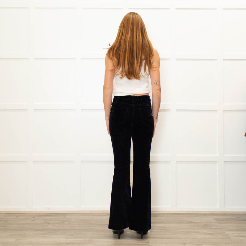 Shaft Black Velvet Flared Trousers