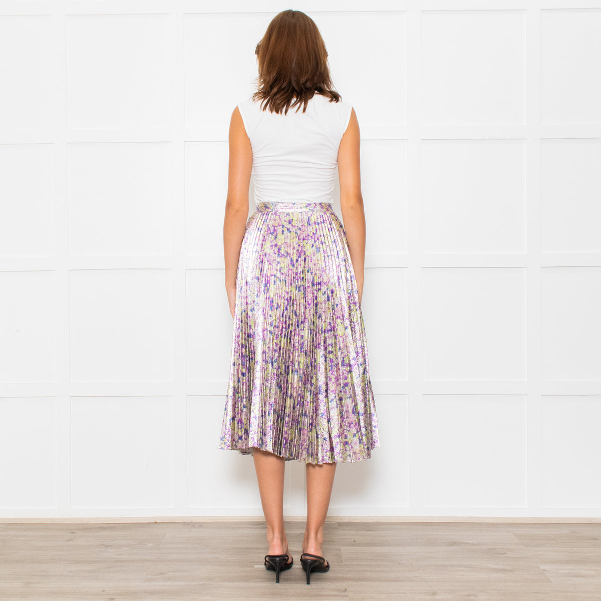 Stella McCartney Multicoloured Pleated Metallic Skirt