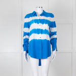 Equipment Royal Blue Silk Tie Dye Shirt