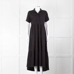 ME + EM Black Cotton Tiered Dress