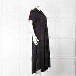 ME + EM Black Cotton Tiered Dress