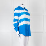 Equipment Royal Blue Silk Tie Dye Shirt