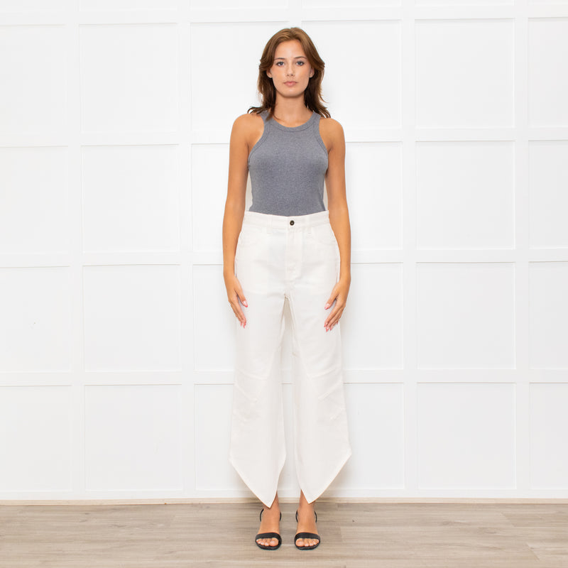 Loewe White Pointy Ankle Hem Denim Trousers
