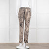 Etro Beige Black Cotton Floral Paisley Trousers