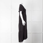 ME + EM Black Cotton Tiered Dress