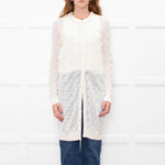Zadig & Voltaire Cream Cotton Blend Long Fine Cardigan
